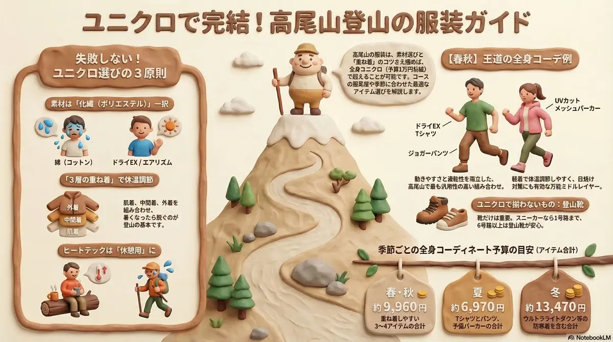 高尾山の服装をユニクロで揃えるポイント