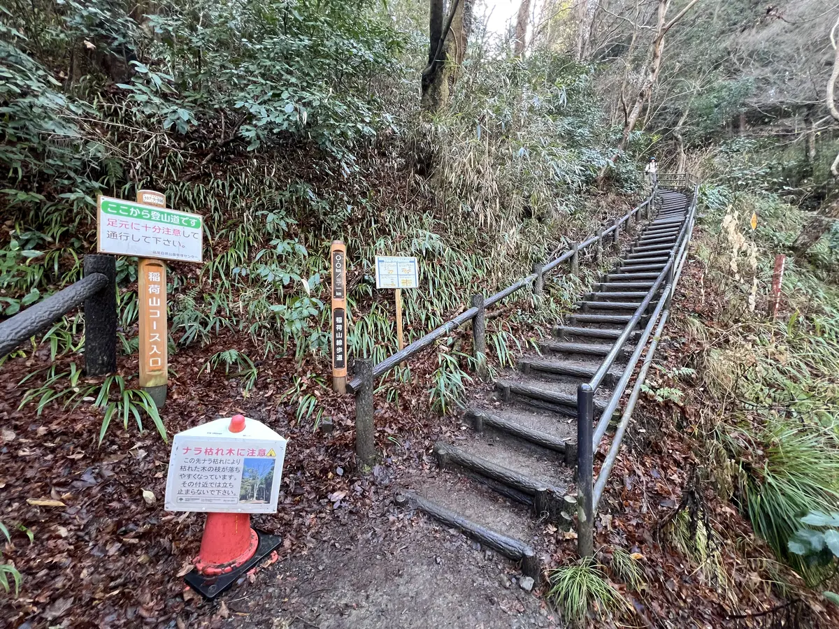 稲荷山コース入口付近の階段