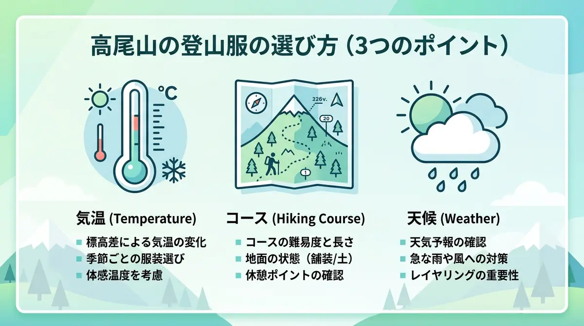 高尾山の服装を決める3つのポイント