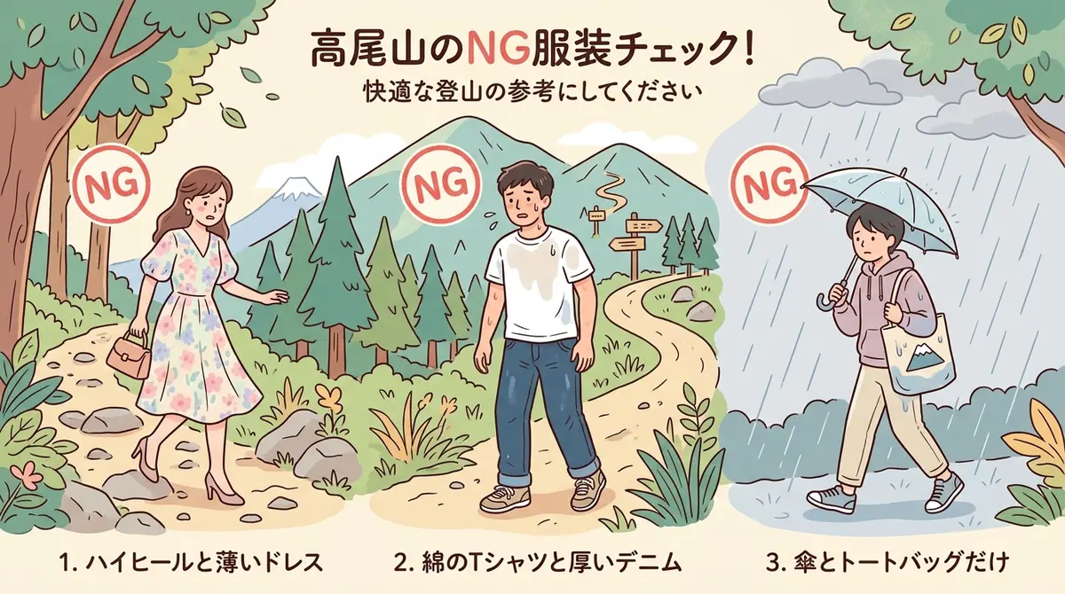 高尾山でやりがちなNGコーデ